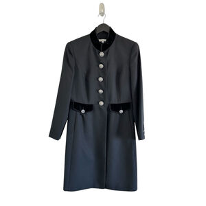 Double D Ranch Black Military-Inspired Longline Coat Black Size 10 Western